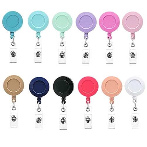 Retractable Abzeichenhalter 360 ° drehbar farbenfrohe Abzeichenrolle 12pcs Retractable Badge Halter mit Clip Niedlichen ID -Abzeichenhalter für Arzt für Doktor Lehrerbüroangestellte von KDAMGOQE