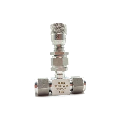 304 Stainless Steel Double Ferrule regulating valve 6mm 8mm 10mm Micrometering needle valve with scale Motor Starters(12 mm) von KDMYXBFZI