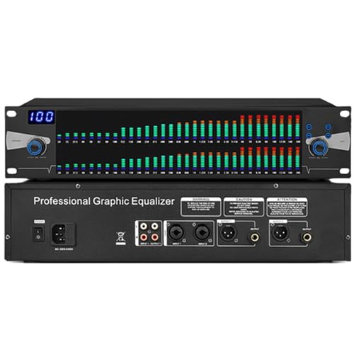 31-Band-Stereo-Grafik-Equalizer, professioneller 2-Kanal-Grafik-Equalizer mit 10 voreingestellten Effekten und unabhängiger Einstellung für Tief/Mittel/Höhen, Ausgabe in HD-Klangqu von KDOQ