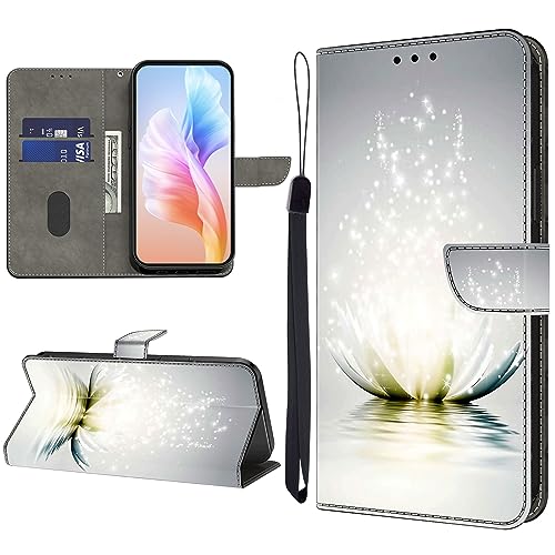 KEDBBAO Handyhülle für Samsung Galaxy A21S Hülle Muster Klapphülle für Galaxy A21S Leder Tasche Case Flip Magnet Motive Wallet Schutzhülle für Samsung A21S Hüllen, Lotus von KEDBBAO