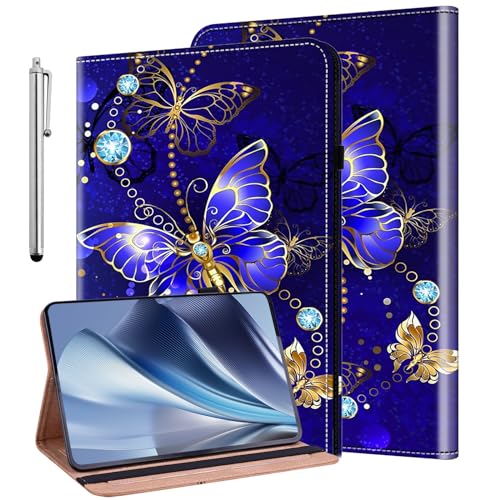 KEDBBAO Hülle für Samsung Galaxy Tab A6 10.1 2016 SM-T580 T585 Schutzhülle Flip PU Leder Wallet Cover Case mit Stifthalter und Standfunktion für Galaxy Tab A 2016 Hülle, Diamant-Schmetterling von KEDBBAO