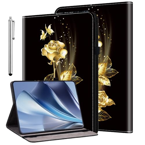 KEDBBAO Hülle für iPad 10. Generation 2022 10.9 Zoll Schutzhülle Auto Schlaf/Wach Flip PU Leder Wallet Cover Case mit Stifthalter und Standfunktion für ipad 10th Gen Hülle, Goldene Rose von KEDBBAO