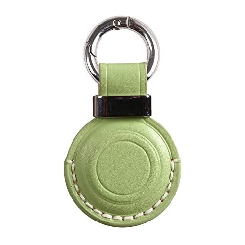 KEEPXYZ Airtag-Halter aus echtem Leder, geeignet für Apple Airtag Schlüsselanhänger Leder, langlebige Airtag-Gehäuseabdeckung Schlüsselring,grün V2.0 (kein Loch) von KEEPXYZ