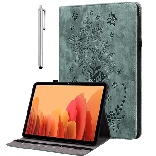 KEFBWAO Hülle für Samsung Galaxy Tab A9+/A9 Plus 11 Zoll 2023, Multi-Winkel Flip PU Leder Schutzhülle mit Stylus Halter für Galaxy Tab A9+ Plus Tablet SM-X210/X216/X218 Hülle, Grün von KEFBWAO