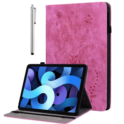 KEFBWAO Hülle für iPad Mini 7 2024 A17 Pro, iPad Mini 6 Hülle 2021, 8,3 Zoll, Auto Schlaf/Wach Multi-Angle Flip PU Leder Cover Case mit Stylus Halter für iPad Mini 7/iPad Mini 6th Hülle, Rose von KEFBWAO