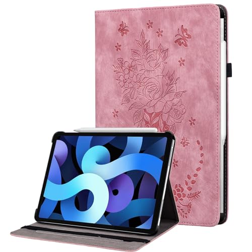 KEFBWAO Schutzhülle für iPad Air 27,9 cm (11 Zoll), M2 2024, iPad Air 6. Generation, Multi-Winkel-Klapphülle, unterstützt Pencil Pro und Pencil (USB-C) für iPad Air 27,9 cm (11 Zoll) 2024, Rosa von KEFBWAO