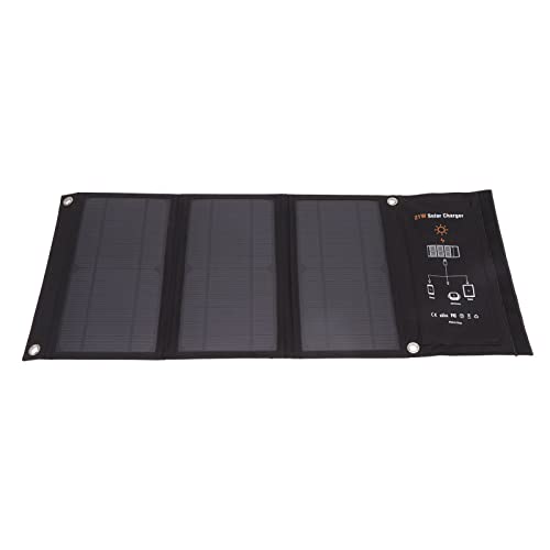 21 W Faltbares Solarpanel-Ladegerät Schwarz Tragbare Solar-Telefon-Ladepanels mit Dual-USB-Anschluss Solarstrom-Ladegerät für Outdoor-Wandercamping von KENANLAN
