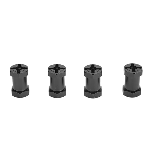 RC Nabenadapter, 4 Stück, 12 Mm Sechskant Nabenadapter mit Muttern, Radnabenverlängerungsadapter aus Aluminiumlegierung für 1/10 RC Auto, 20 Mm Länge (Schwarz) von KENANLAN