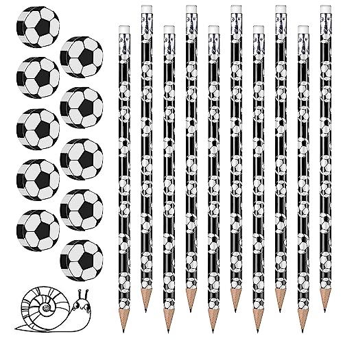 KERANEET 10 Stück Fußball Bleistift 10 Stück Kunststoff Fußball Radiergummi Tragbar Mitgebsel Fußball Sport Bleistifte Radiergummi Dauerhaft für Schule Schreibwaren Gastgeschenke von KERANEET