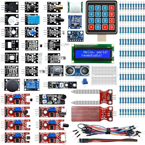 KEYESTUDIO 37 in 1 Sensormodul Kit kompatibel mit Arduino IDE, Raspberry Pi, elektronisches Starter Kit für Anfänger geeignet von KEYESTUDIO