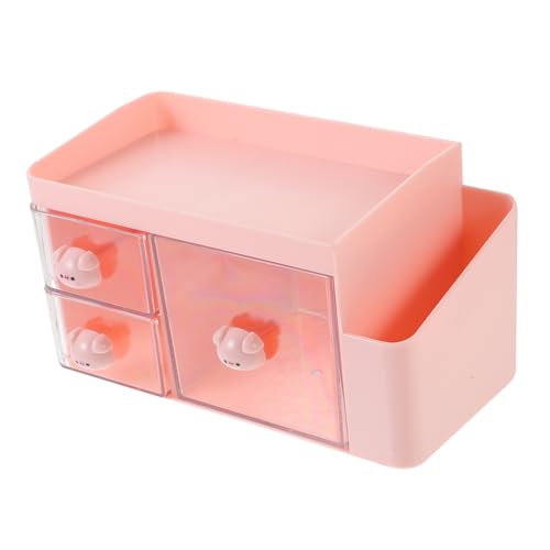 KICHOUSE Übersichtlicher Schreibtisch-organizer Süßer Schreibwarenbehälter Desktop-organizer Klar Multifunktionaler Stift-organizer Schreibtisch-organizer Mit Schublade Pp Rosa von KICHOUSE