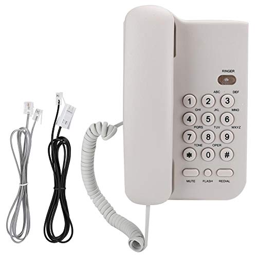 KIKYO Telefon mit Desktop-Kabel, KX-T3026CID Englisch Festnetztelefon für das Home Office des Hotels(Weiß) von KIKYO