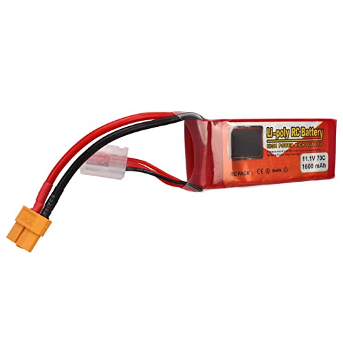 11,1 V RC, 1600 MAh 70 C 3S-Akku, Stabiler Ausgangsstrom, Lipos-Hartschalenbatterien mit XT60-Steckerzelle für PKW, LKW, Fahrzeuge von KIMISS