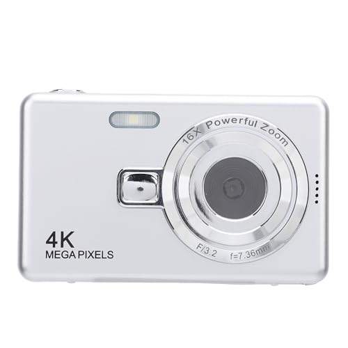 2,4-Zoll-Digitalkamera, 16-facher Zoom, 50 MP, Hochauflösendes 4K-Video, Kompakte Selfie-Kamera für Fotografie, Reisen – Ideal für und Einsteiger in Digitale P (32GB) von KIMISS