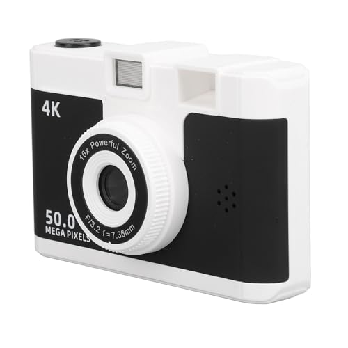 Gelbe Digitalkamera, Digitalkamera, 1080P, 50 MP, HD-Objektiv, 16-facher Digitalzoom, Shake-Kompaktkamera mit MP3-Spielen für Fotografie, Video (Black) von KIMISS