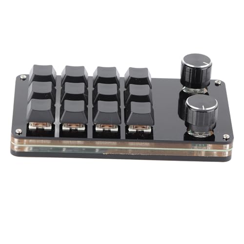 KIMISS 4-Tasten-Tastatur, Ylic-Usbro-Taste, Roter Switchro-Tastaturstecker und Individuell Angepasste Playomic-Knöpfe, USB-Tastatur für Desktop-PCR-Tastatur (12 Tasten mit 2 Knöpfen) von KIMISS