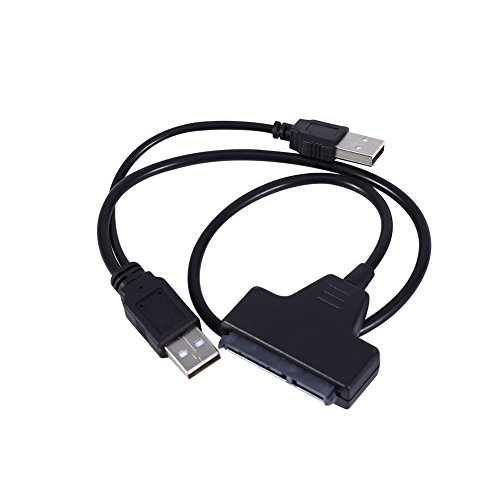 KIMISS Pin auf USB-SATA-Kabel SATA 7 15 22 Pin auf USB 2.0-Kabeladapter für 2,55-Festplattenlaufwerk mit USB-Stromkabel von KIMISS