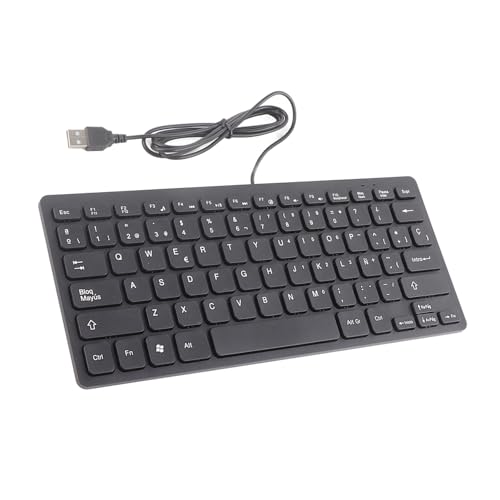 KIMISS Tragbare Spanische -Tastatur, Kabelgebundene USB-Schnittstelle, Ultradünnes 78-Tasten-Design, Ideal für Desktop-Computer – Langlebig und Spritzwassergeschützt von KIMISS