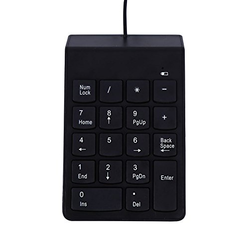 KIMISS USB-Ziffernblock, Nummernblock, 18-Tasten-Tastatur für Laptop-Desktop-PC Pro, Plug-and-Play, Kompatibel mit Top-Betriebssystemen, Spritzwassergeschützt, Staubdicht von KIMISS