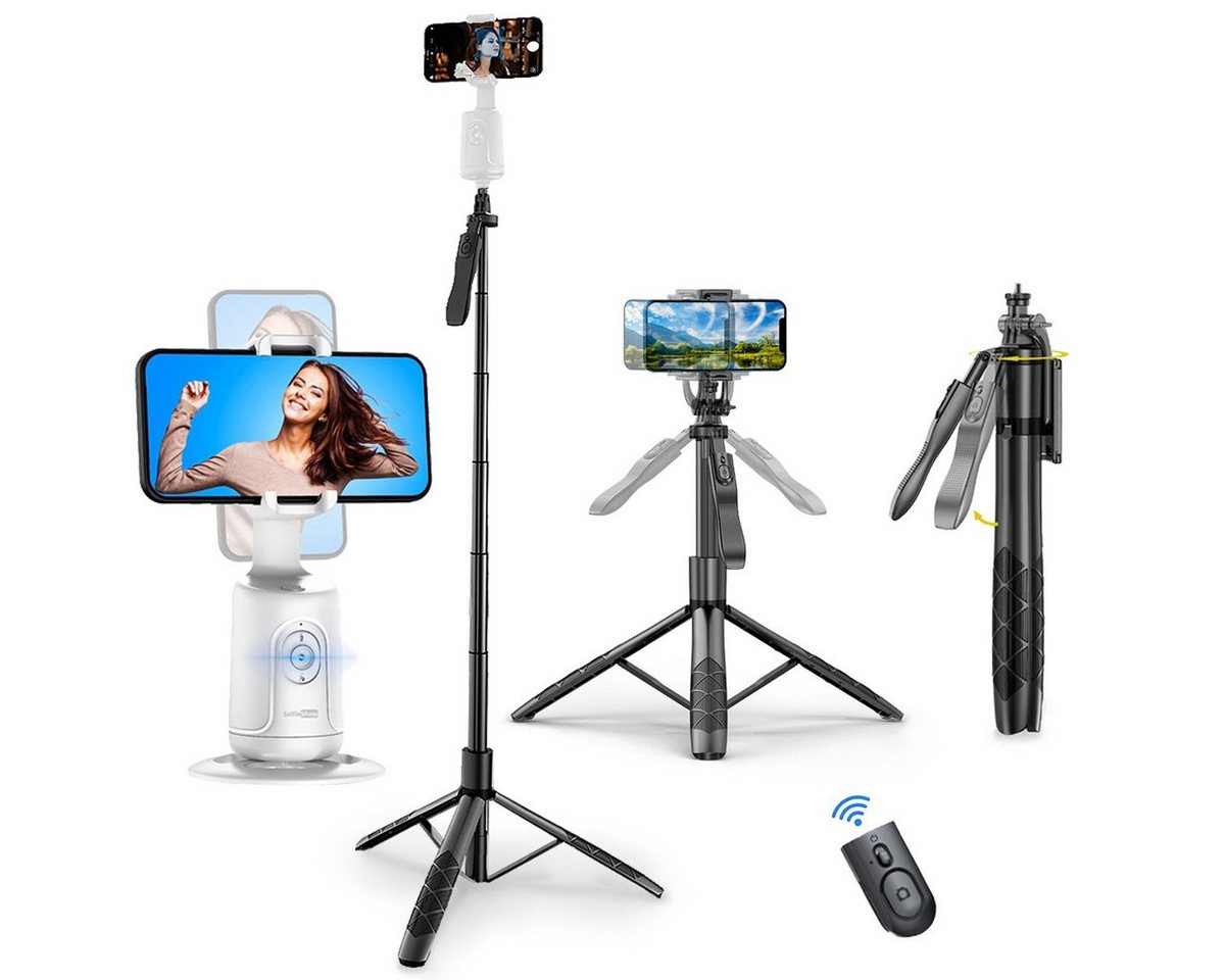 KINSI Gimbal Smartphone, Selfie-Stange, Bluetooth Selfie Stock Stativ Gimbal (Bluetooth-Fernbedienung, Teleskop-Selfie-Stick, Stand-Stativ) von KINSI