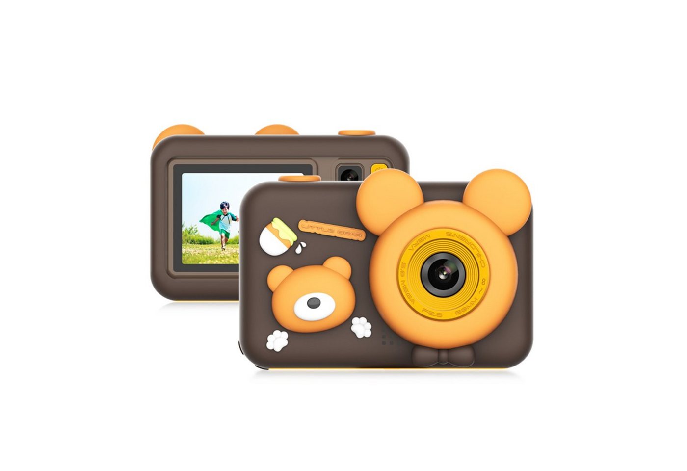 KINSI Kinderkamera,Duale Front- und Rückkamera,Digitalkamera,2600P HD Sofortbildkamera (Stativ-Kamera(Foto,Video,Filter,zeitgesteuerte Fotos,Musik,Spielex) von KINSI