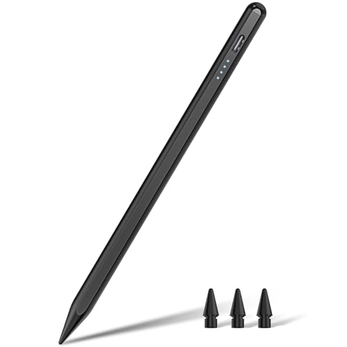 Stift für iPad 2018-2024, Pen für iPad mit Handfläche Ablehnung & Neigung, Pencil 2. Generation für iPad Kompatibel mit iPad 10/9/8/7/6, iPad Mini 6/5, iPad Air 5/4/3/M2, iPad Pro 11''/12,9''/M4 (Sch) von KIROSA