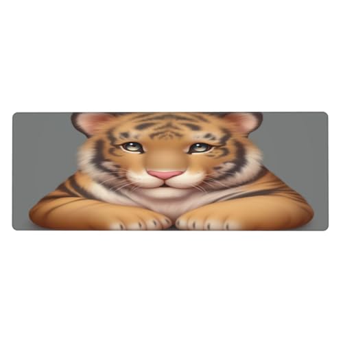 Cute Little Tiger Großes Gaming-Mauspad – 30,5 x 80 cm PC-Zubehör, perfekt für Büro- und Gamer-Geschenke von KIRROWE