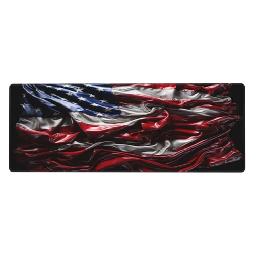 Großes Gaming-Mauspad mit US-Flagge, 30,5 x 80 cm, PC-Zubehör, perfekt für Büro und Gamer von KIRROWE