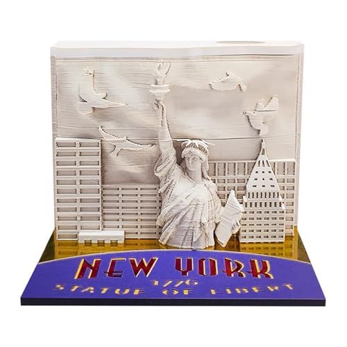 3D-Kalender 2025, Lady Liberty Time Piece Kalender 2025, DIY Tear Away Paper Carving Sticky Note, Karten für Büro, Zuhause, Geschenke, Ornamente (Lady Liberty) von KIRVCN