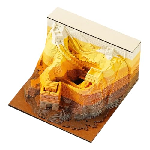 3D-Kalender 2025, The Great Wall Time Piece Kalender 2025, DIY Tear Away Paper Carving Sticky Note, Karten für Büro, Zuhause, Geschenke, Ornamente (Die große Wand) von KIRVCN