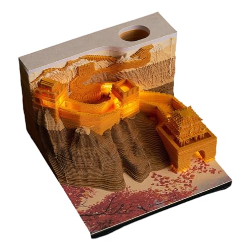 Time Piece Calendar 2025, 3D Desk Calendar the Great Wall, DIY Tear Away Timepiece Calendar, 3D Artsy Pads Calendar Creative Desktop Ornaments, for Home Office Decoration Gift (the Great Wall) von KIRVCN