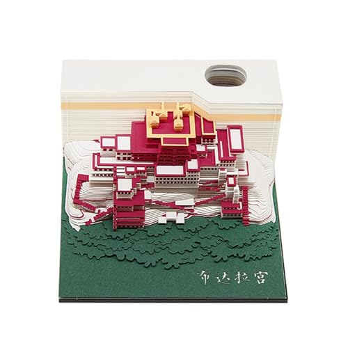 Timepiece-Kalender 2025, 3D-Palast, DIY Tear Away Timepiece Kalender, 3D Artsy Pads Kalender Kreative Desktop Ornamente, für Home Office Dekoration Geschenk (Potala Palace) von KIRVCN