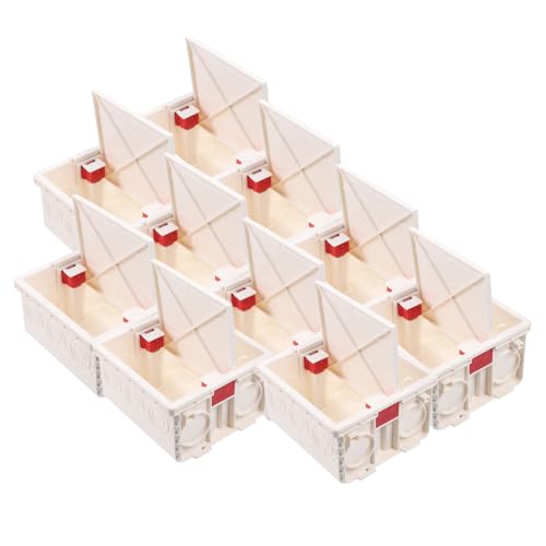 KITANDOVE 10er-set-boxen Dose Pvc-wandsteckdosen Wasserdichte Steckdose Bodenauslassabdeckungen Diy Schaltschrank Gehäuse Geschaltete Steckdose Batterie Wandleuchten Weiß von KITANDOVE