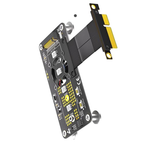 KJDKNC 10 cm NVME Zu PCIE 4 Verlängerungskabel PCIExpress3.0 4 Zu M Key Converters Board Mit Lüfter LED von KJDKNC