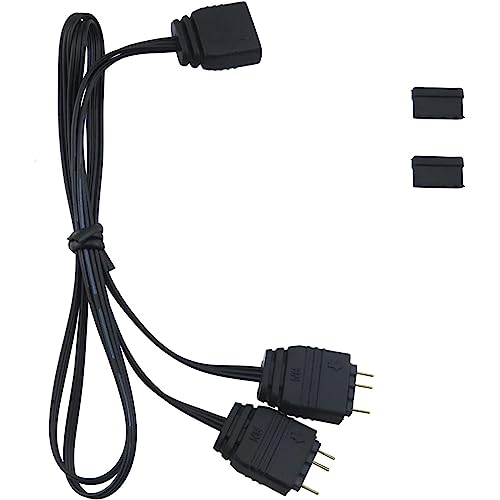 KJDKNC ARGB 5V 3Pin Verlängerungskabel Adapter 1 Bis 2 Lüfter HUB Splitter Anschluss Für Motherboard von KJDKNC