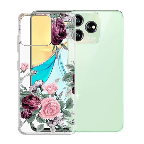 KJYFOANI Handyhülle für ZTE Blade V50S Hülle, Transparent Bumper Case Weiche Silikon TPU Tasche Cover, Stoßfeste Kratzfeste Schale Schutzhülle für ZTE Blade V50S (6.60") - Rose Flower von KJYFOANI