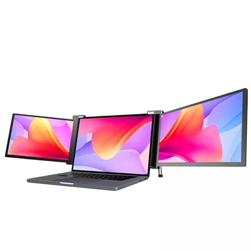 KJZQXYX 10/12/13 Zoll Dual-Triple-Screen-Displays, erweiterbares Handgepäck mit Laptop-Monitor-Workstation, freier Drehwinkel (12.2 inch (13.3~16.1 inch)) von KJZQXYX