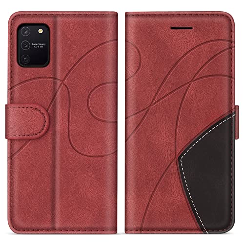 KKEIKO Hülle für Galaxy S10 Lite, PU Leder Schutzhülle für Samsung Galaxy S10 Lite/Galaxy A91 / Galaxy M80S, Kratzfestes Brieftasche Handyhülle mit Kartenfächern, Rot von KKEIKO