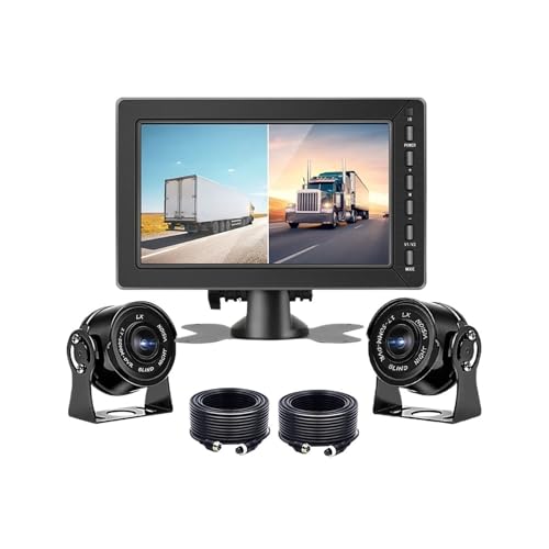 AHD 8-Zoll-LKW-Monitor for Autos, Fahrzeugmonitor, Fahrrekorder, Doppelobjektiv, HD-Nachtsicht-Rückfahrkamera vorne/hinten(2 camera-A-5m-10m) von KKGHYYMG