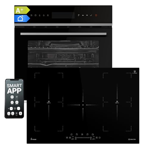 Herdset: 60cm Einbaubackofen EB8317HC + 77cm Induktionskochfeld IND7705FZ | Drehspieß | Pizzafunktion | Grill | Umluft | Heißluft | Automatik-Timer | WiFi Smart App | SET8317HC3FZ von KKT KOLBE