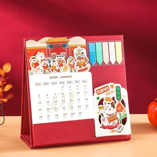 Kleiner Tischkalender 2024-2025, Floral Desktop Kalender, 2025 Floral Tischkalender Set mit Holzsockel, Mini Stehender Flip Dekorativer Blumenkalender für Zuhause, Büro und Schreibtischzubehör von KKwercv