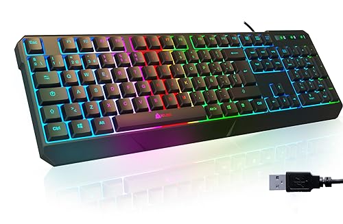 KLIM Chroma Tastatur Gamer Spanisch mit USB Kabel von KLIM