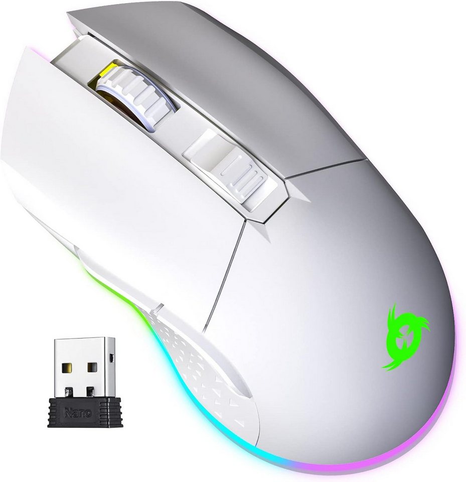 KLIM Mäuse (Funk, 6000 dpi, Kabellose RGB-Gaming-Maus präziser Sensor 6000 DPI wiederaufladbar) von KLIM