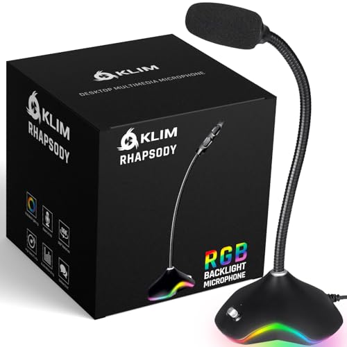 KLIM Rhapsody RGB Mikrofon PC + USB Mikrofon + Beste Klangqualität + Sprachaufnahmen, Spracherkennung, Streaming, YouTube, Podcast + Gaming Mikrofon + Kompatibel mit Windows Mac PS4 PS5 von KLIM