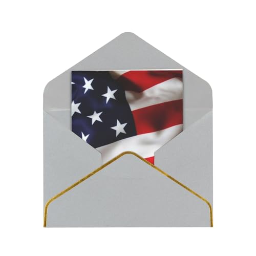 Gold Edge Pepa Amerikanische Flagge Grußkarten, Dekorative Grußkarten mit Umschlägen, Umschlag-Sets, Weihnachtsgrußkarten-Umschläge von KLMELLMDE