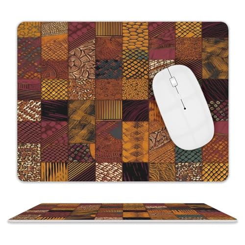 Gaming-Mauspad, afrikanischer Stil, Patchwork, bedruckt, niedliches Mauspad, wasserdichtes Mauspad, geeignet für Laptops und Mäuse von KLSVTMEA