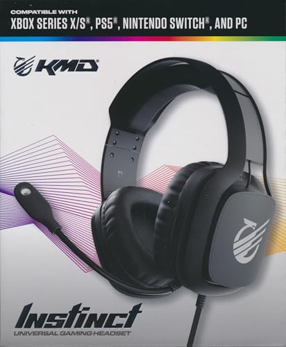 KMD Instinct Universal Wired Headset for PS5, Xbox Series X/S, Nintendo Switch & PC - White von KMD