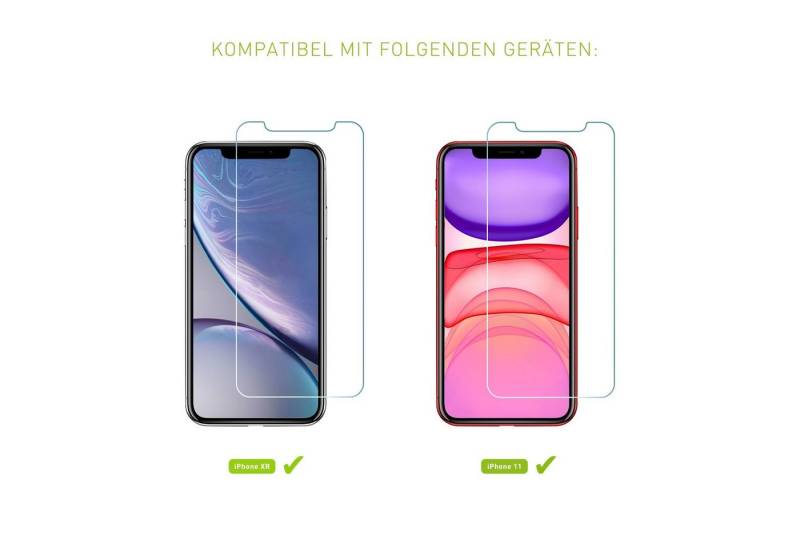 KMP CREATIVE LIFESTYLE PRODUCTS. Displayschutzglas Displayschutz passend für iPhone XR, 11 Transparent für Apple 
iPhone 
XR, 11, Single-pack, 1 Stück, klare Sicht von KMP CREATIVE LIFESTYLE PRODUCTS.