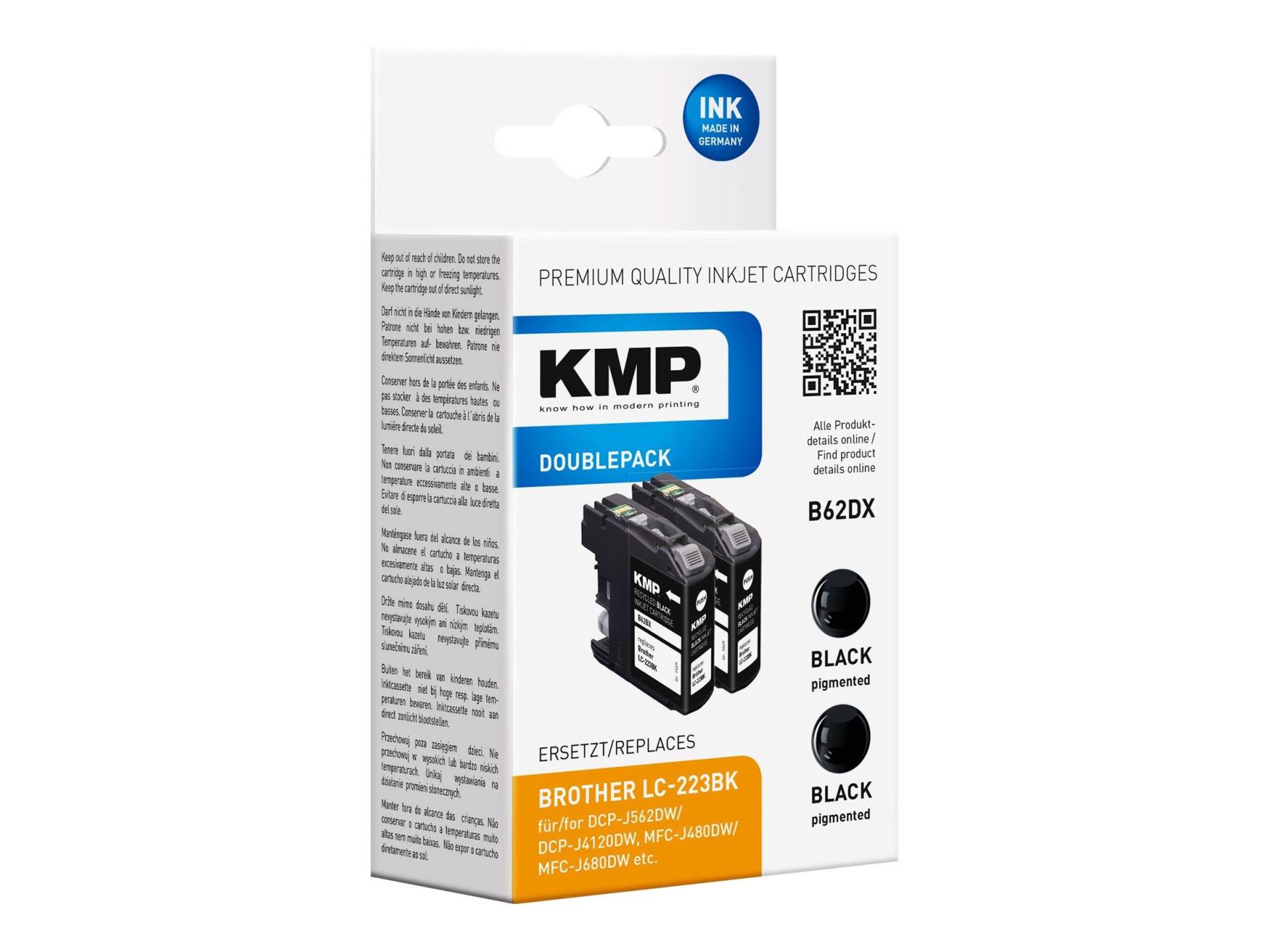 KMP Patrone Brother LC-223BK black Doppelp. 2x550S. B62DX von KMP Printtechnik AG