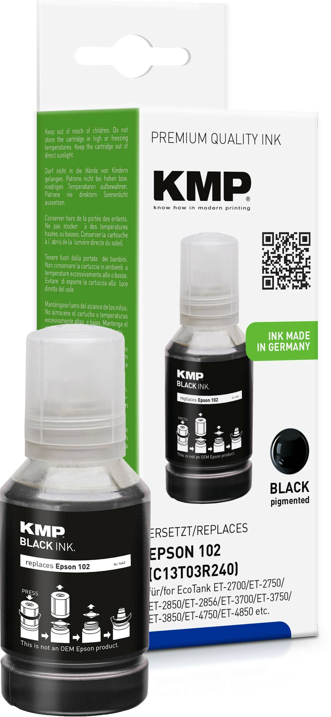 KMP Tinte EcoTank T03R1  7500 S. black remanufactured von KMP Printtechnik AG